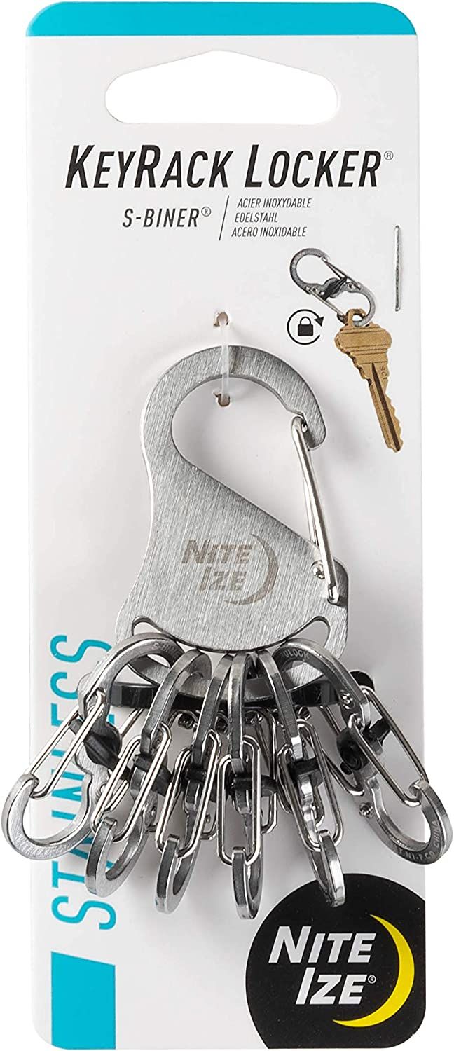 Набор карабинов Nite Ize Key Rack Locker KLK-11-R3, нержавеющая сталь - фото